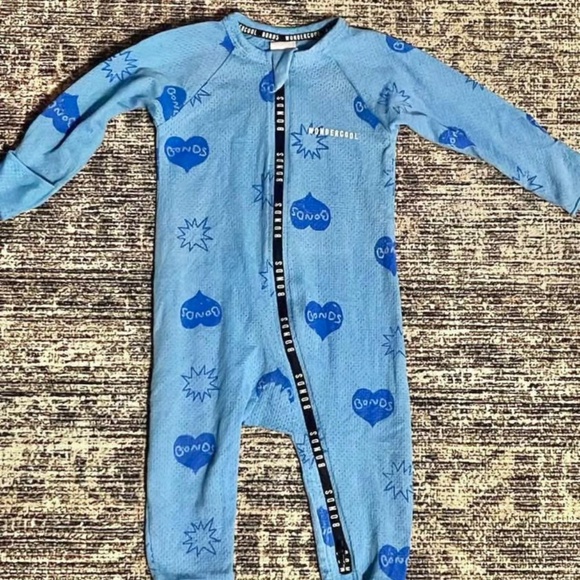 Bonds Wondercool 6-12 months Blue Zippy - Picture 1 of 4